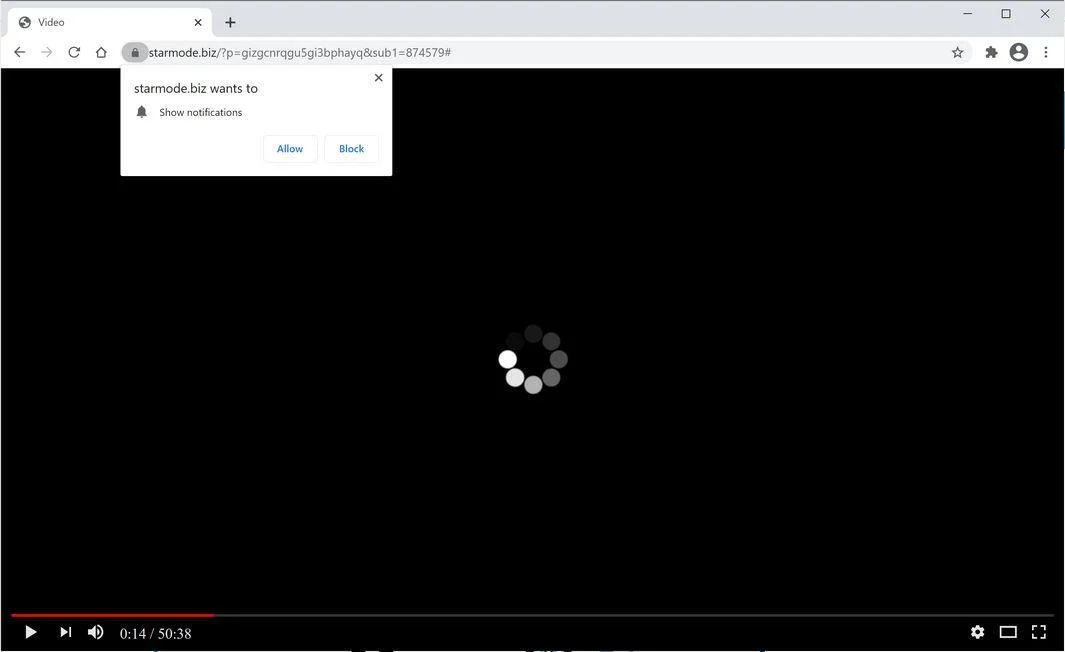 Remove Starmode.biz pop-up ads (Virus Removal Guide) 1 Image: Chrome browser is redirected to Starmode.biz