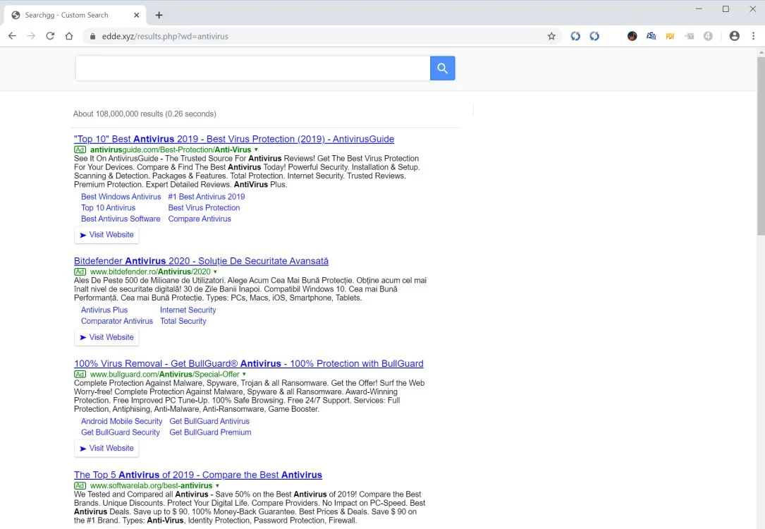 Image: Chrome browser is redirected to Edde.xyz