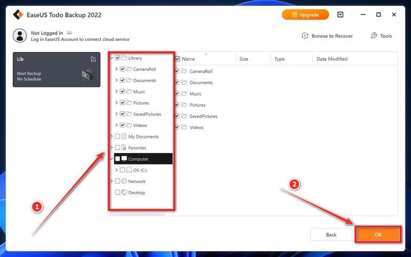 Download EaseUS Todo Backup 9 Select what files you want to backup for later