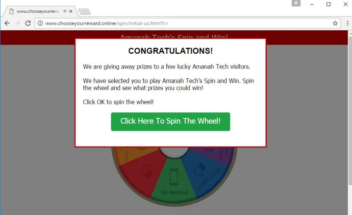 www.chooseyourreward.online virus