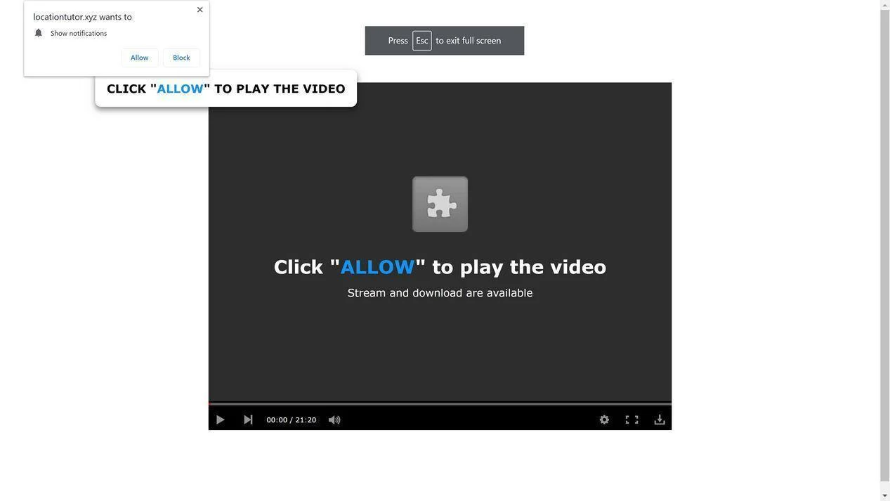Remove Locationtutor.xyz pop-up ads (Virus Removal Guide) 1 Image: Chrome browser is redirected to Locationtutor.xyz