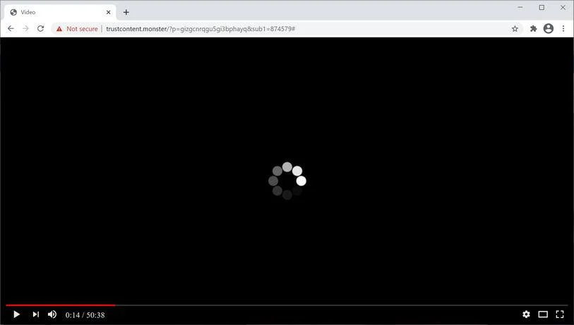 Image: Chrome browser is redirected to Trustcontent.monster