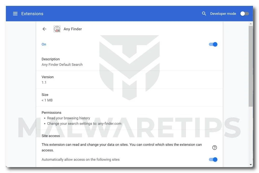  Image: Any Finder Chrome extension