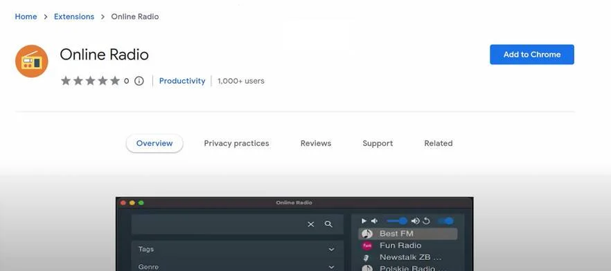 Image: Online Radio Chrome Extension