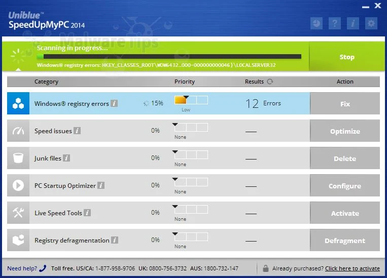 [Image: Uniblue SpeedUpMyPC 2014 system malware]
