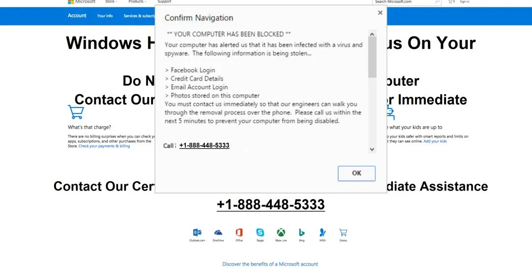 Critical Security Warning Scam Virus