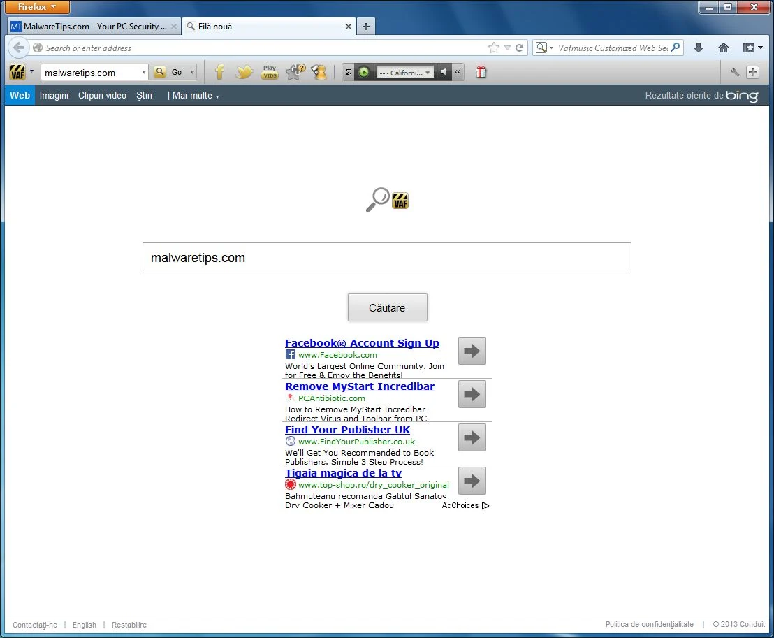[Image: VAFMusic Toolbar virus]