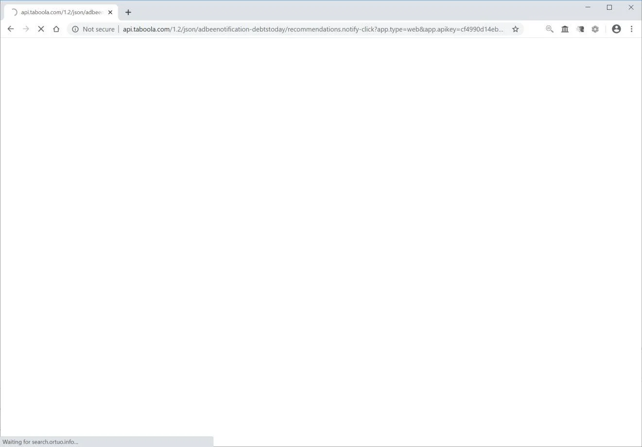 Image: Chrome browser is redirected to Taboola