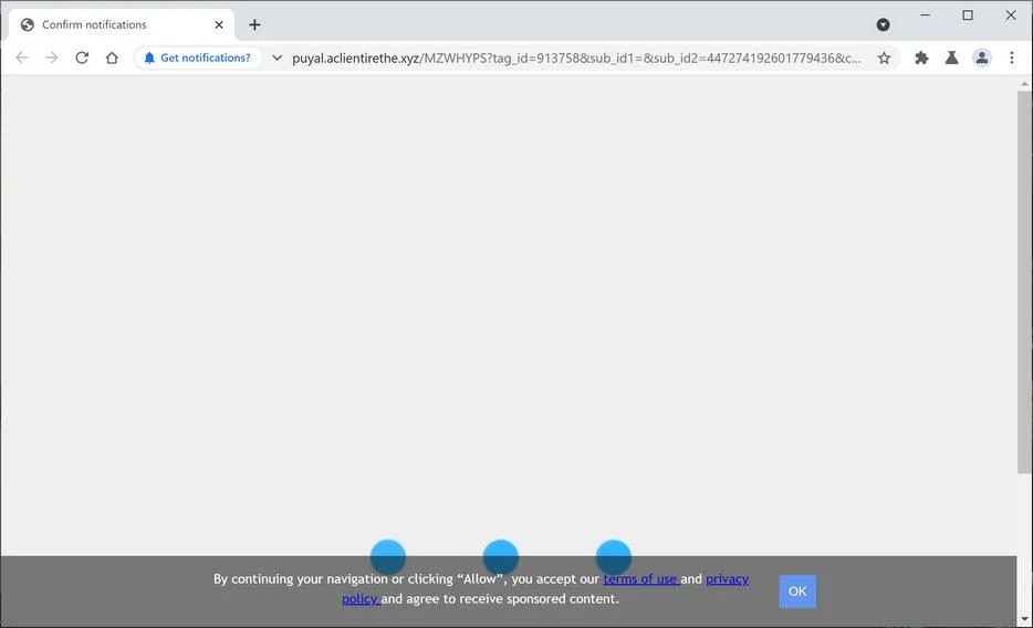 Image: Chrome browser is redirected to Aclientirethe.xyz
