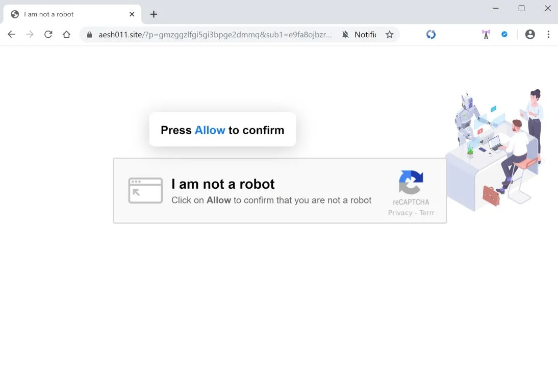 How to remove Aesh011.site pop-up ads (Virus Removal Guide) 1 Image: Chrome browser is redirected to Aesh011.site