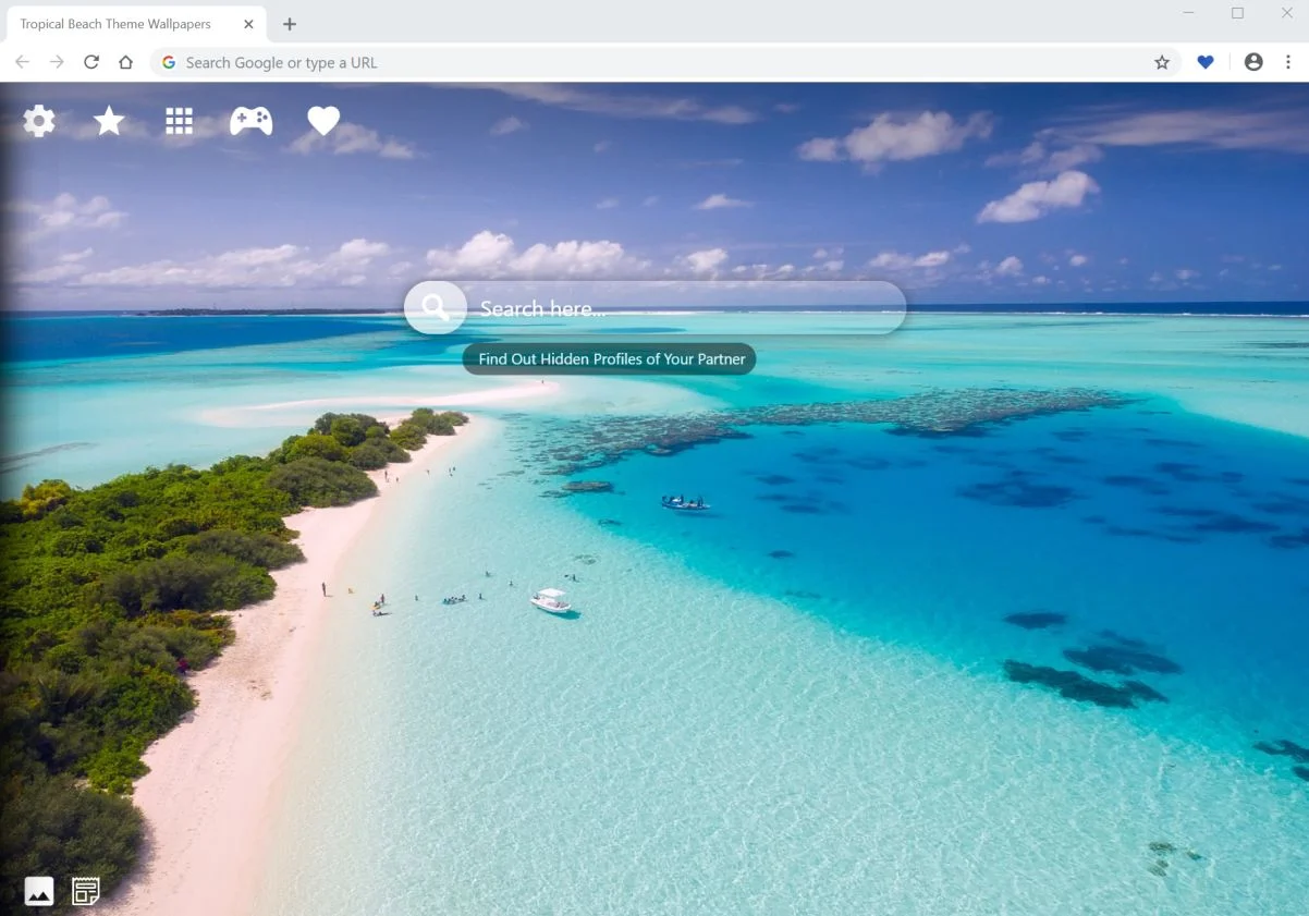 Remove Tropical Beach Theme Wallpapers redirect (Virus Removal Guide) 1 Image: Google Chrome is redirected to the Tropical Beach Theme Wallpapers New Tab