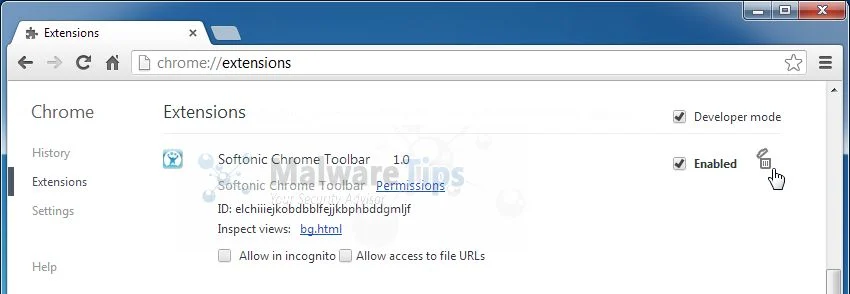 [Image: Softonic Web Search Chrome extension]