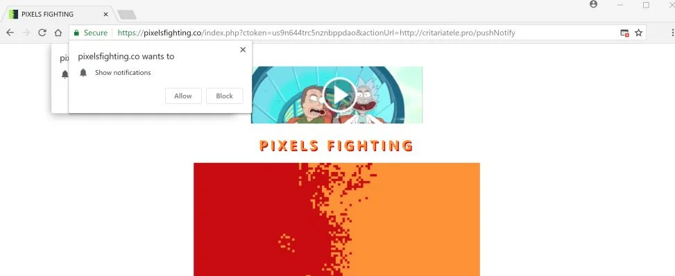 pixelsfighting.co redirect virus