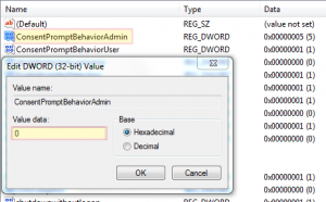 UAC registry setting UAC registry setting