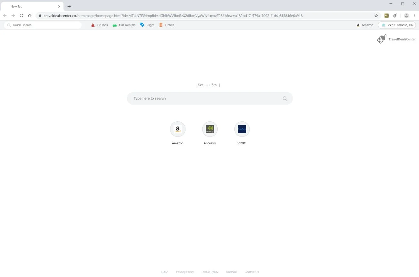 How to remove Traveldealscenter.co redirect (Virus Removal Guide) 1 Image: Google Chrome is redirected to Traveldealscenter.co