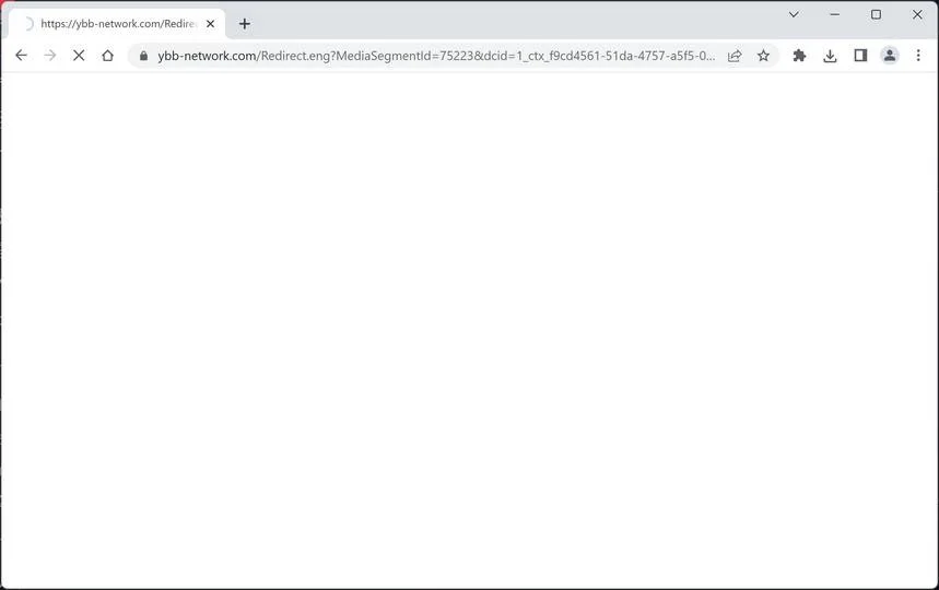 Image: Chrome browser is redirected to Ybb-network.com