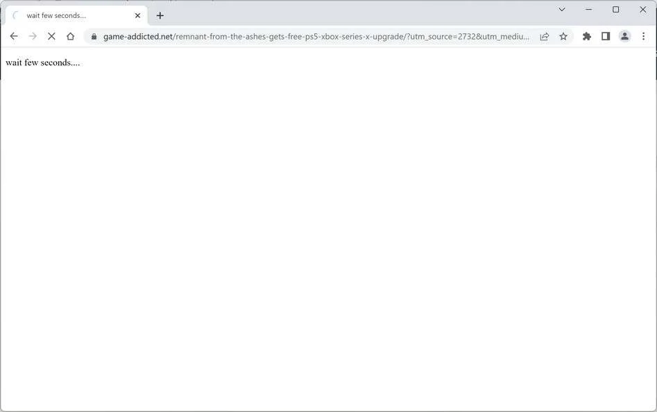 Image: Chrome browser is redirected to Game-addicted.net