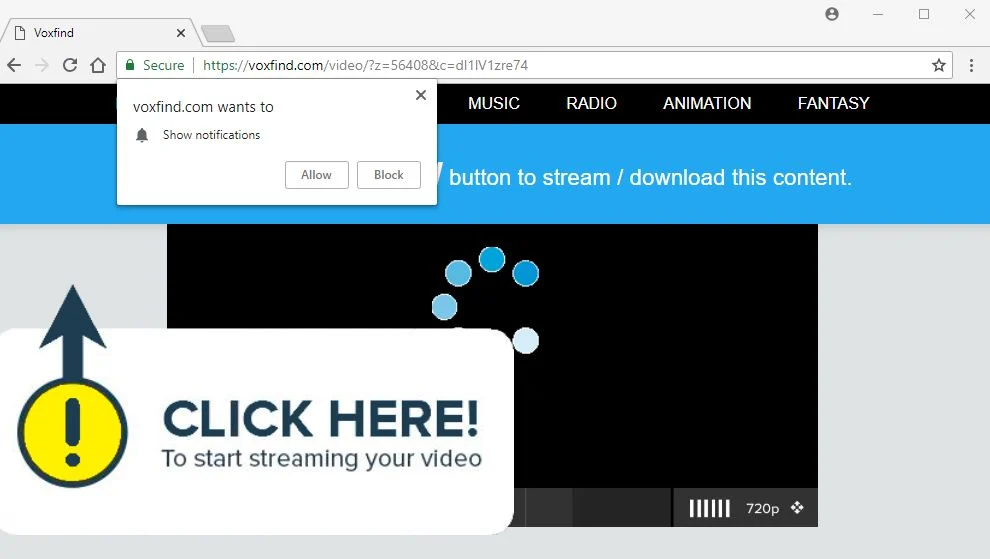 voxfind.com redirect virus