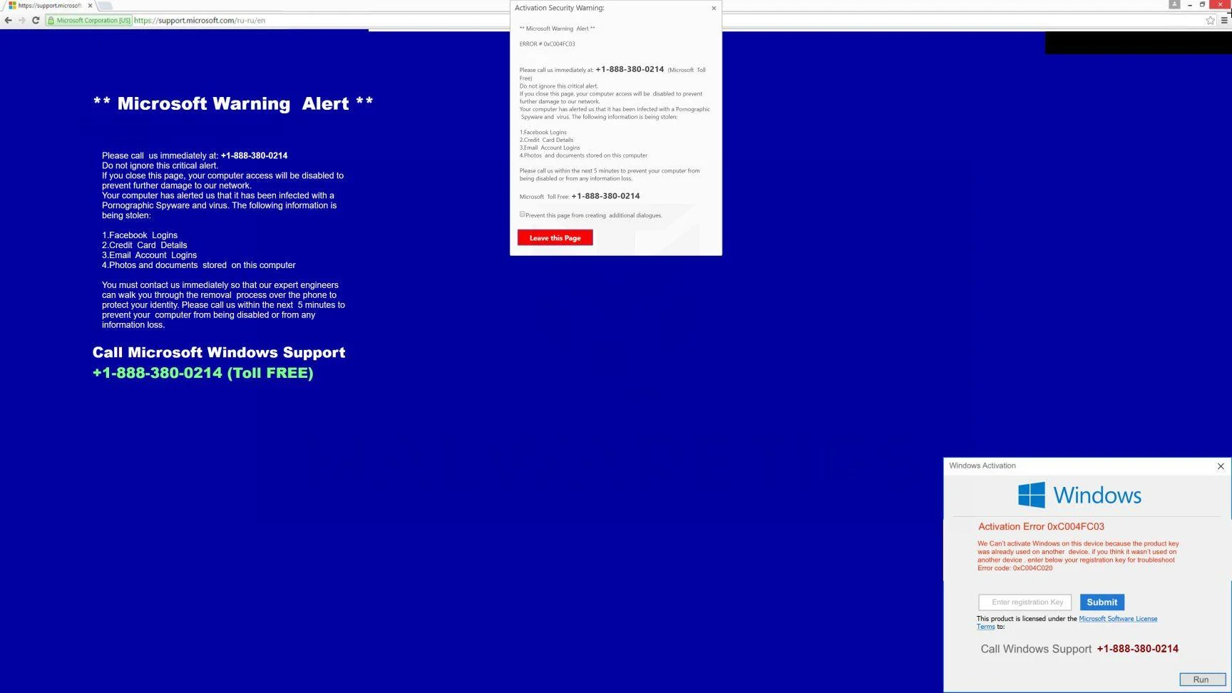 Remove "ERROR # 0xuaO-0x156m(3)" scam (Virus Removal Guide) 1 Image: ERROR # 0xuaO-0x156m(3) - Tech Support Scam