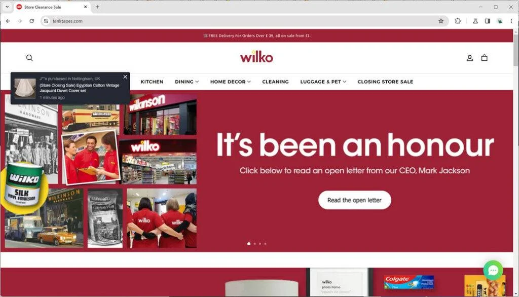 Tanktapes.com Scam Store: A Fake Wilko Website 1 tanktapes.com scam