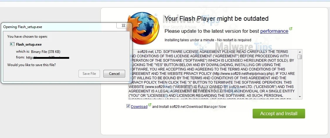 Your Flash Player might be outdated virus