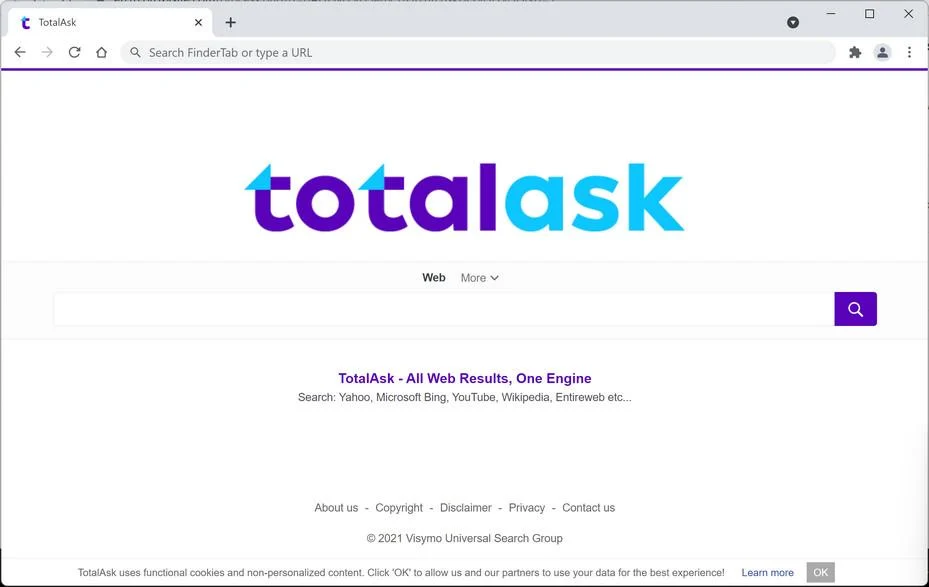 Remove TotalAsk browser hijacker (Virus Removal Guide) 1 Image: Chrome browser is redirected through TotalAsk
