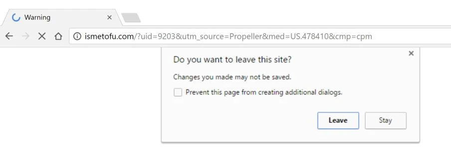 Ismetofu.com Chrome Scam Virus