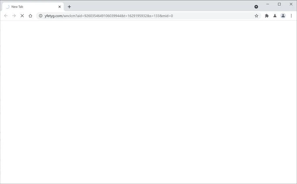 Image: Chrome browser is redirected to Yfetyg.com
