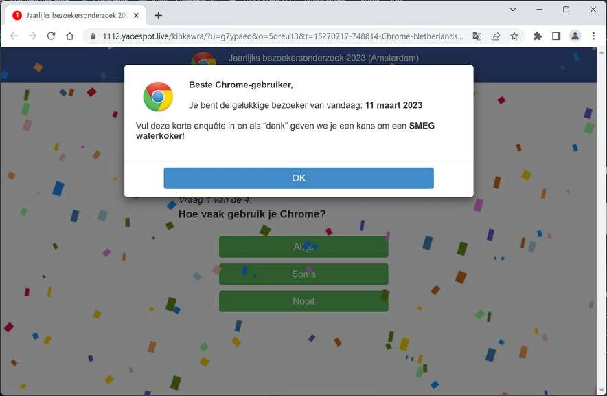 Image: Yaoespot.live Survey Scam