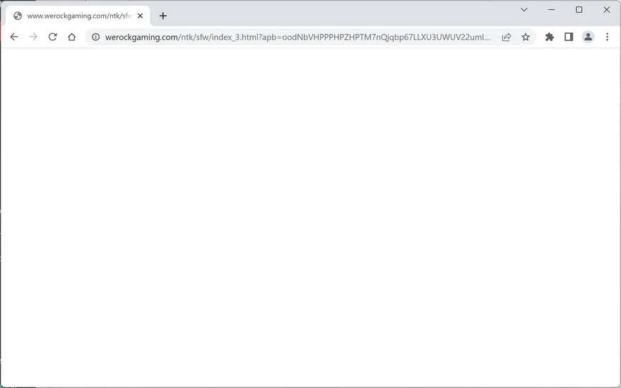 Image: Chrome browser is redirected to Werockgaming.com