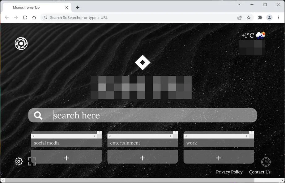 Image: Monochrome Tab new tab page