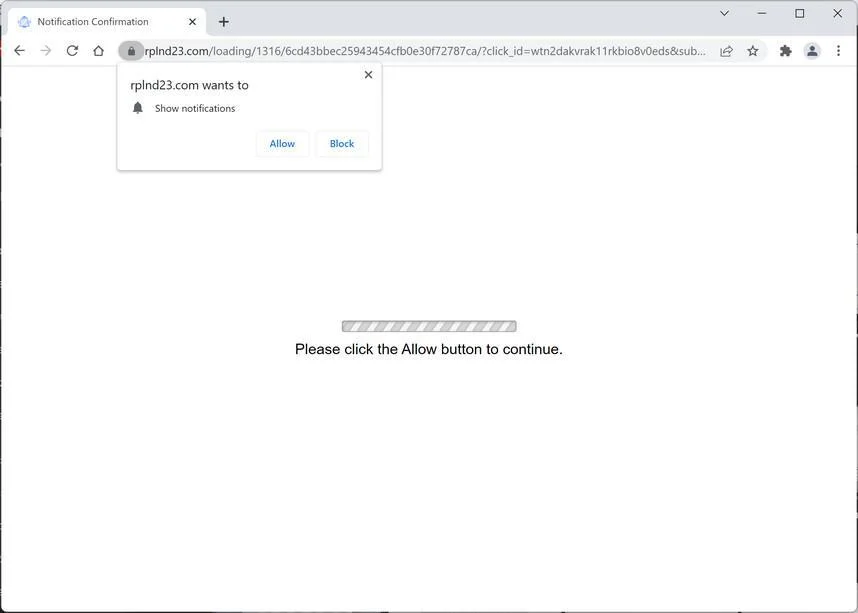 How to Remove Rplnd23.com Pop-up Ads (Virus Removal Guide) 1 Image: Chrome browser is redirected to Rplnd23.com