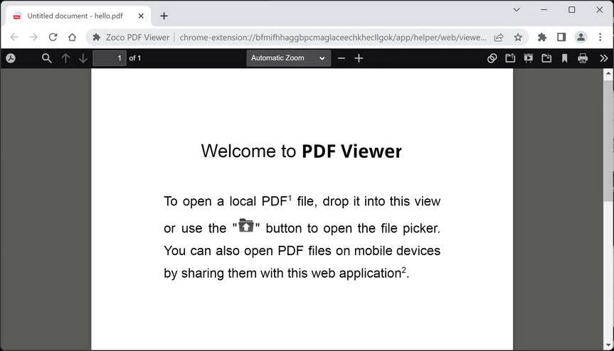 Image: Zoco PDF Viewer Chrome Extension