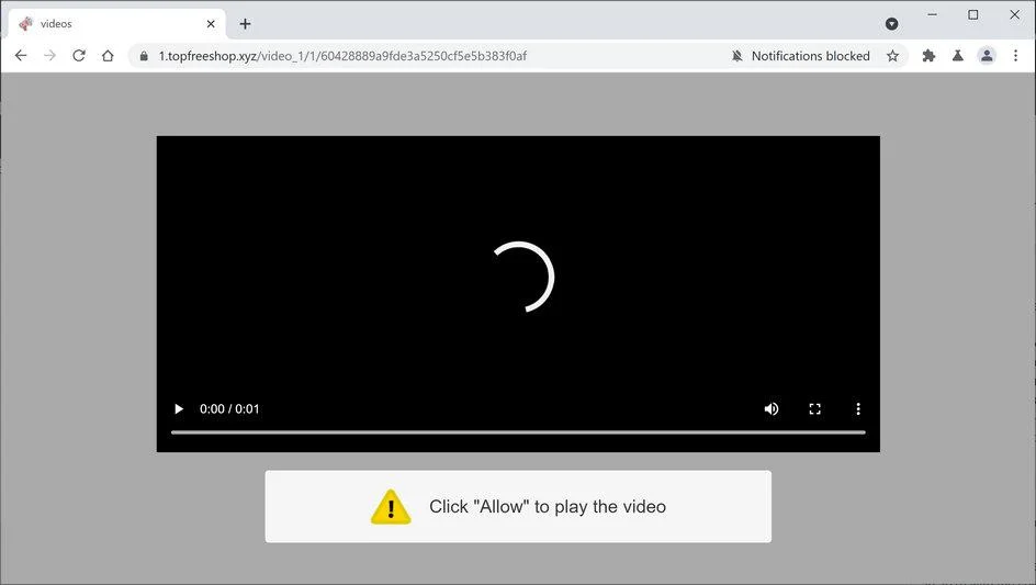 Image: Chrome browser is redirected to Topfreeshop.xyz