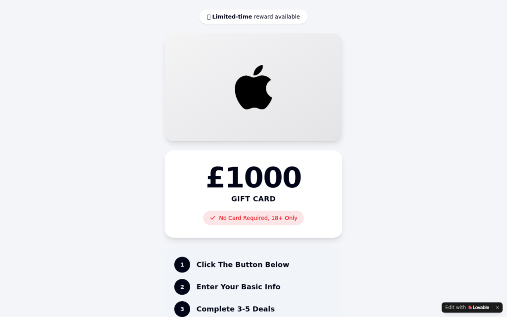 Aplhl.lovable.app EXPOSED - Gift Card Bait or Real Reward? 1 Aplhl.lovable.app scam