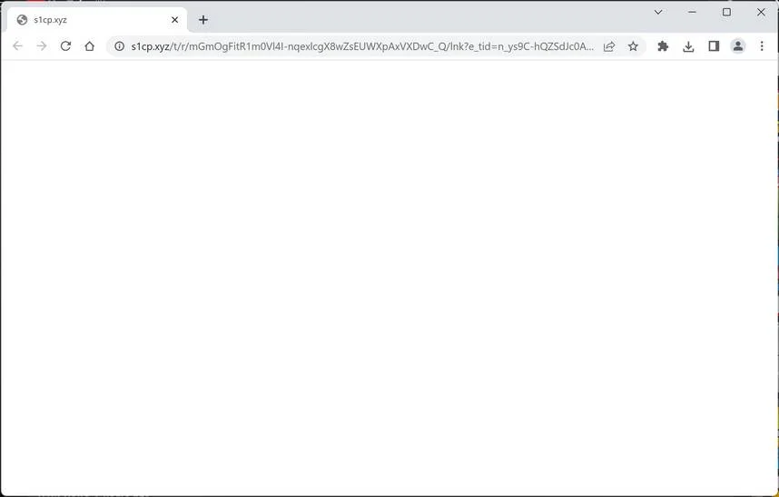 Image: Chrome browser is redirected to S1cp.xyz