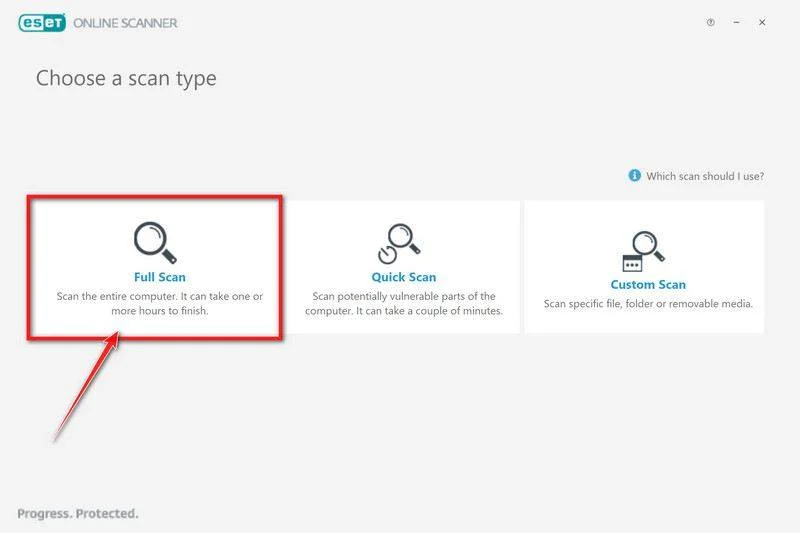 Start a Full Scan with ESET Online Scanner