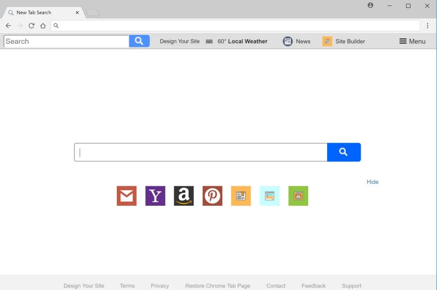 Design Your Site New Tab Search redirect