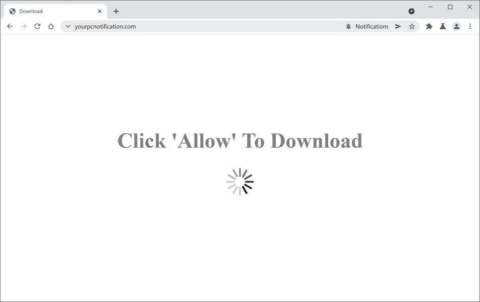 Image: Chrome browser is redirected to Yourpcnotification.com