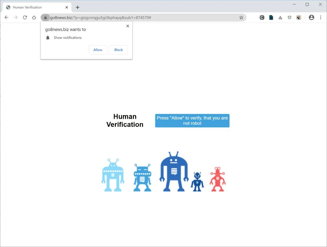 How to remove Go8news.biz pop-up ads (Virus Removal Guide) 1 Image: Chrome browser is redirected to Go8news.biz