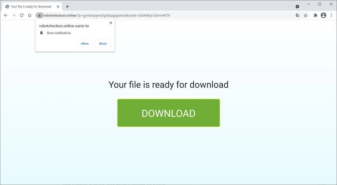 Remove Robotcheckion.online pop-up ads (Virus Removal Guide) 1 Image: Chrome browser is redirected to Robotcheckion.online