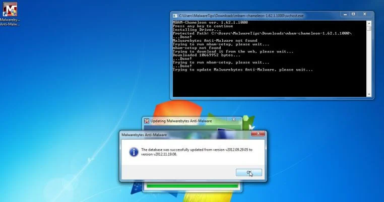 Malwarebytes Chameleon updating its database
