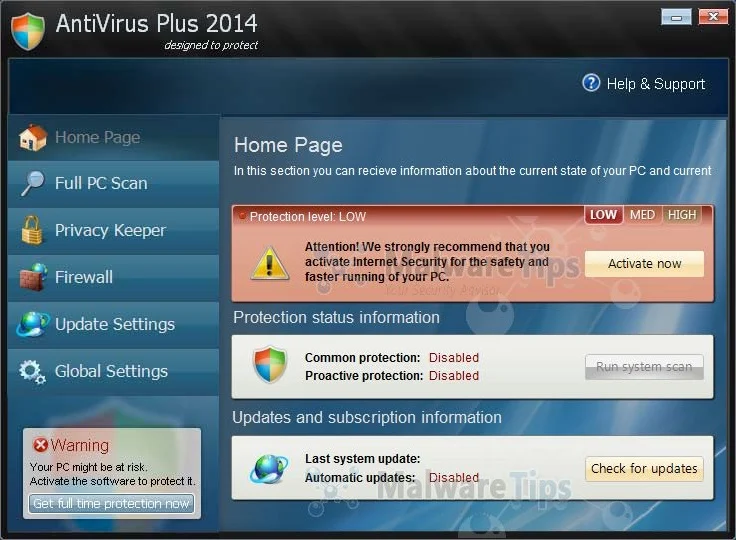 Picture of AntiVirus Plus 2014 malware