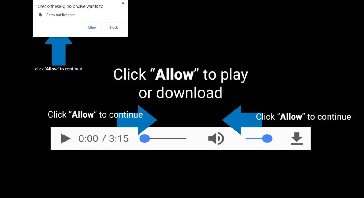 Remove Check-these-girls-on.live pop-up ads (Virus Removal Guide) 1 Image: Chrome browser is redirected to Check-these-girls-on.live