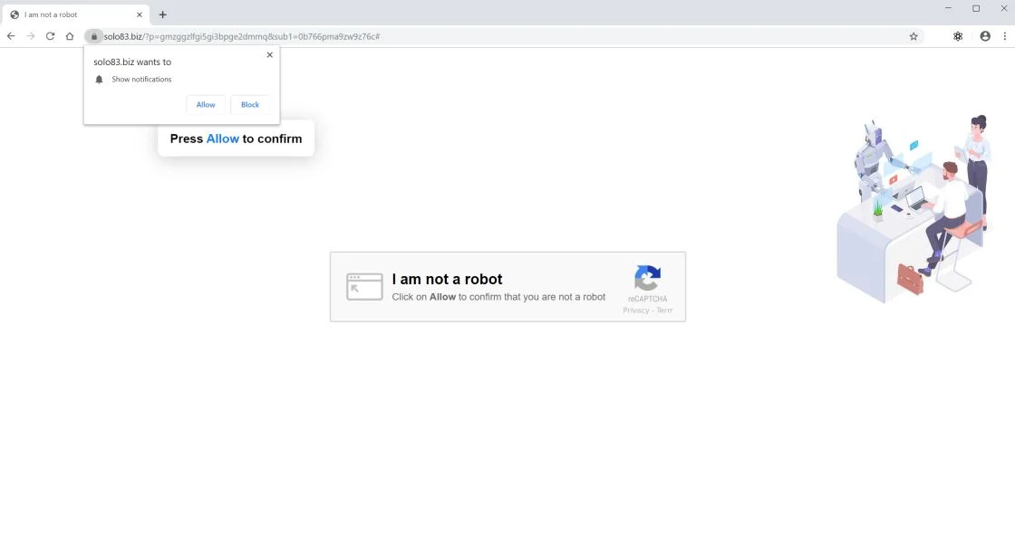 How to remove Solo83.biz pop-up ads (Virus Removal Guide) 1 Image: Chrome browser is redirected to Solo83.biz