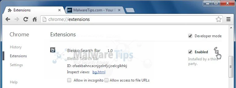 [Image: Blekko Chrome extension]