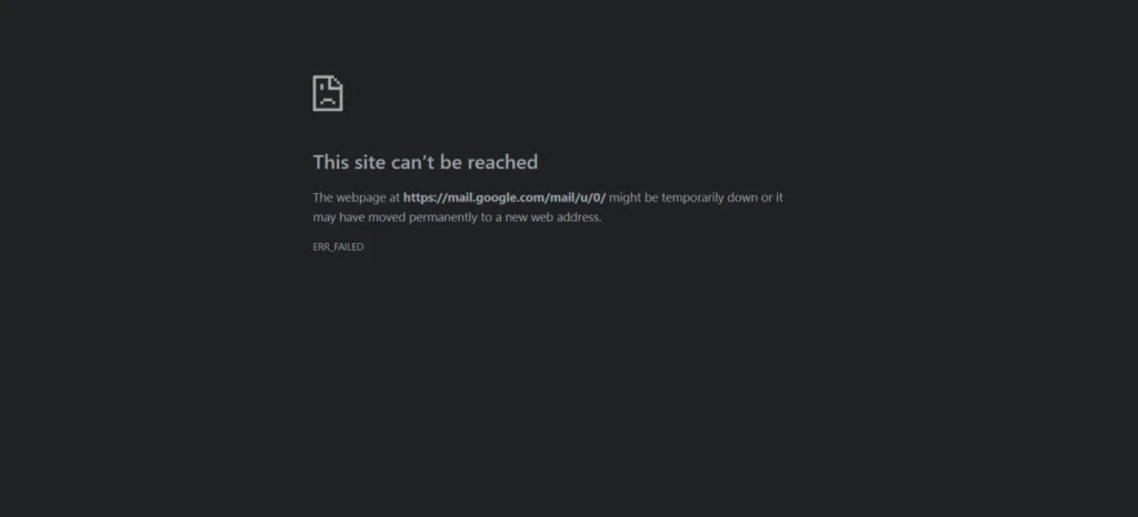 ERR_FAILED Chrome