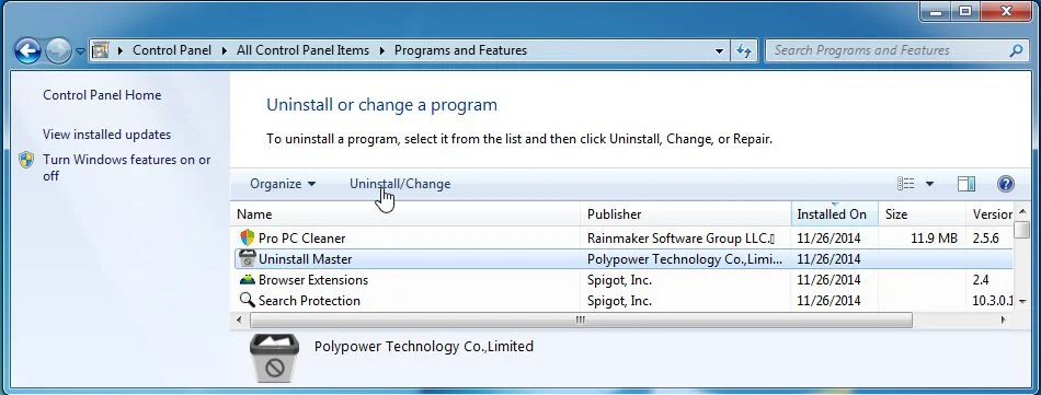Remove Mystart.uninstallmaster.com from Windows
