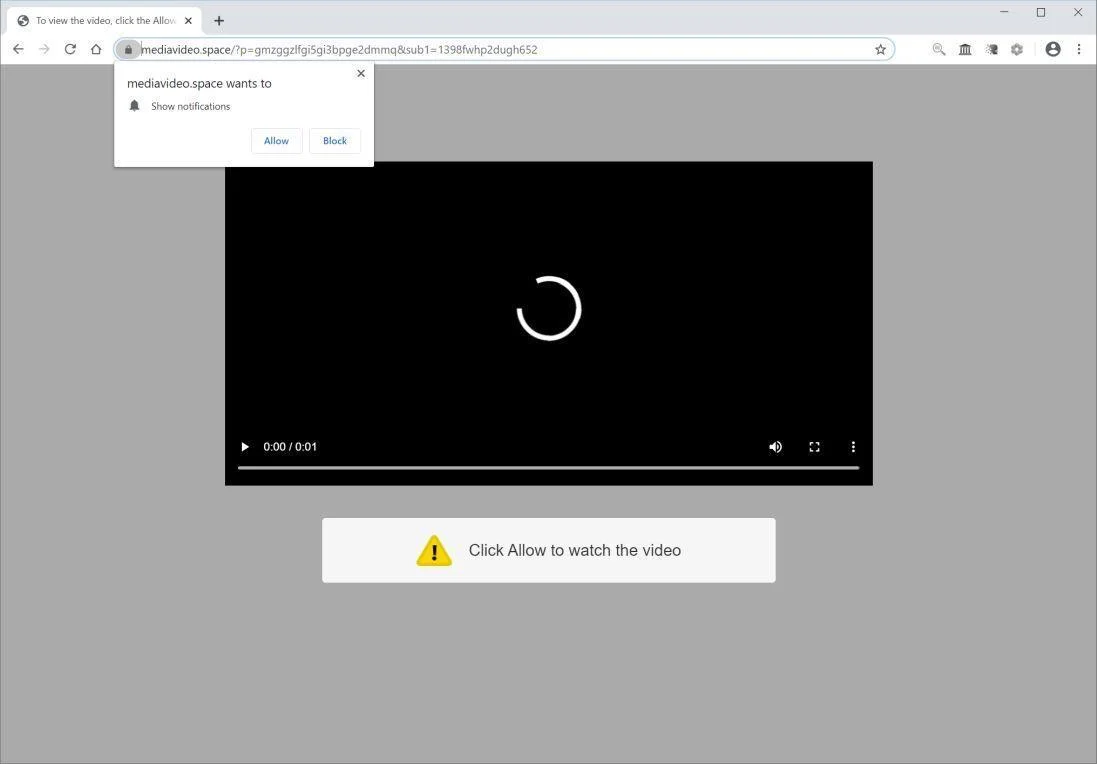 Remove Mediavideo.space pop-up ads (Virus Removal Guide) 1 Image: Chrome browser is redirected to Mediavideo.space