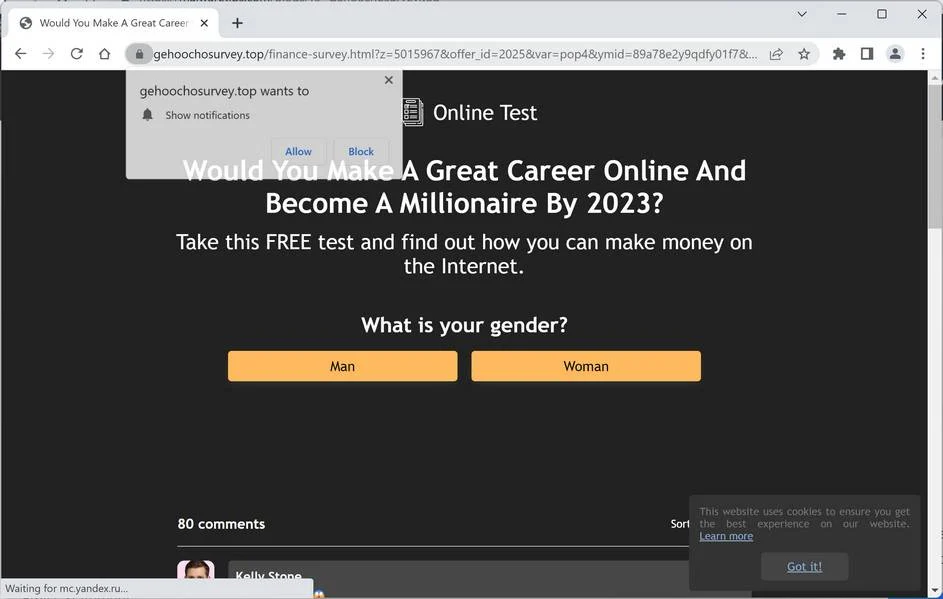 Gehoochosurvey.top ad